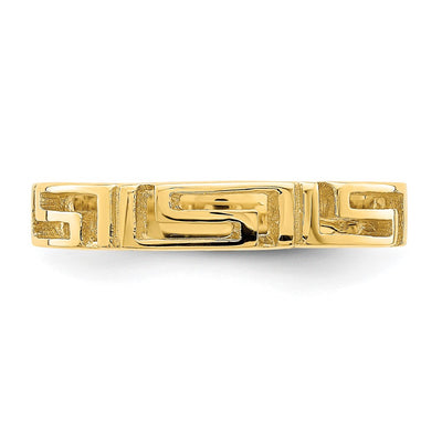 14K Cut-Out Greek Key Band