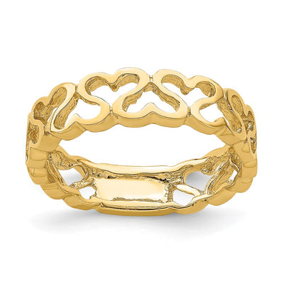 14K gold heart band