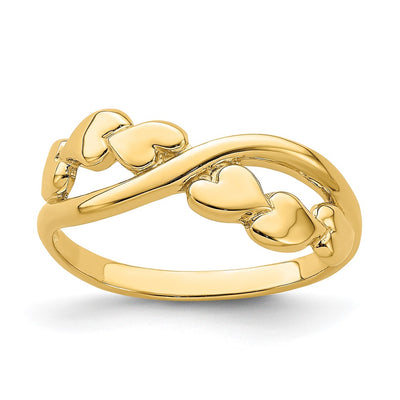 14K gold heart band