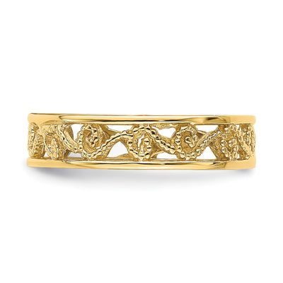 14K Beaded Scroll Cut-Out Band Child's Ring