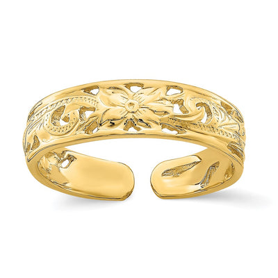 14K gold flower ring