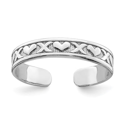14K white gold heart ring