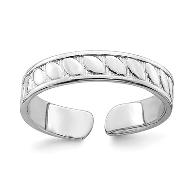 14K white gold leaf ring