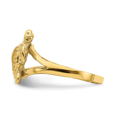 14K Textured Sea Turtle Ring