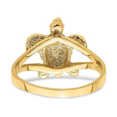 14K Textured Sea Turtle Ring