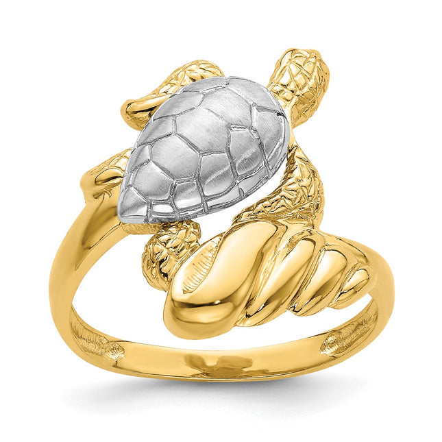 14k Yellow & Rhodium Rings Style R843 - Classique Jewelry Inc.