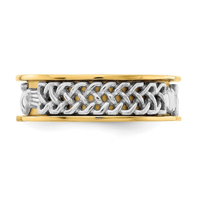 14K Two Tone Claddagh Band