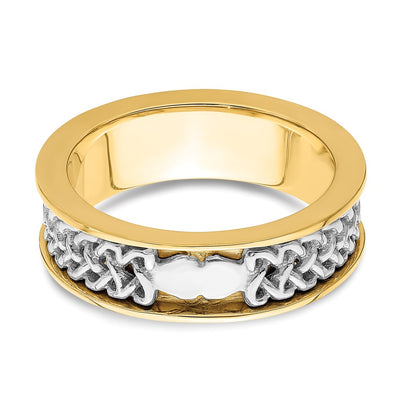14K Two Tone Claddagh Band