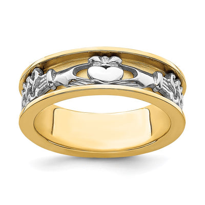 14K gold claddagh band