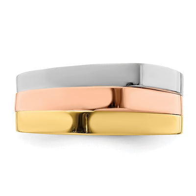 14K Tri-Color Triple Peaked Top Band