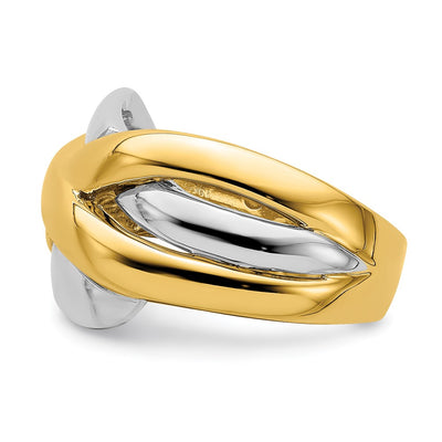 14K Two-tone Cross-Cross Design Ring