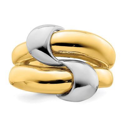 14K Two-Tone Polished Knot Dome Band