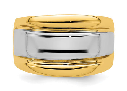 14k Yellow & Rhodium Rings Style R907 - Classique Jewelry Inc.
