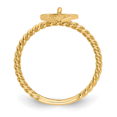 14K Dangle Heart Ring