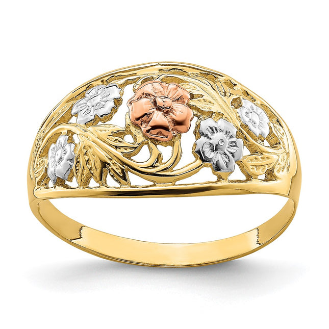 14k Tri-Color Rings Style R923 - Classique Jewelry Inc.