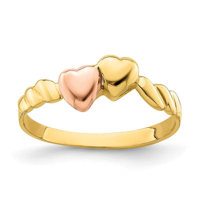 14K gold heart band