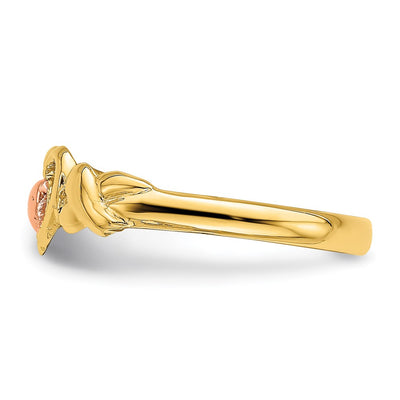 14K Two-Tone Polished Hearts Ring