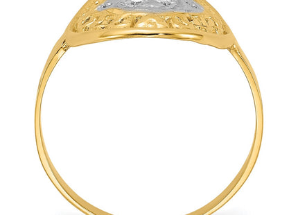 14k Yellow & Rhodium Rings Style R937 - Classique Jewelry Inc.