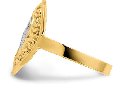 14k Yellow & Rhodium Rings Style R937 - Classique Jewelry Inc.
