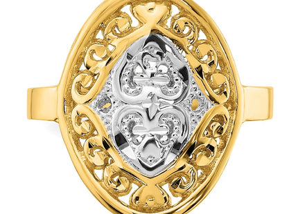 14k Yellow & Rhodium Rings Style R937 - Classique Jewelry Inc.