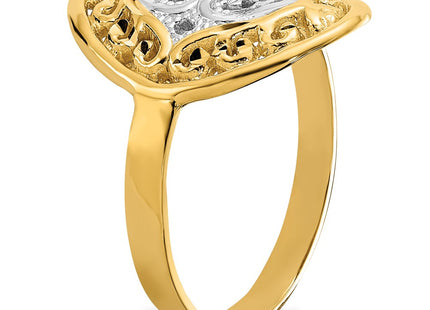 14k Yellow & Rhodium Rings Style R937 - Classique Jewelry Inc.