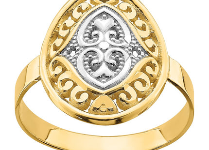 14k Yellow & Rhodium Rings Style R937 - Classique Jewelry Inc.