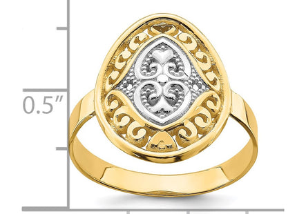 14k Yellow & Rhodium Rings Style R937 - Classique Jewelry Inc.