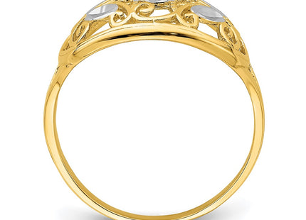 14k Yellow & Rhodium Rings Style R939 - Classique Jewelry Inc.