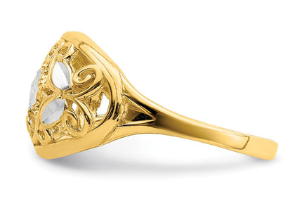 14k Yellow & Rhodium Rings Style R939 - Classique Jewelry Inc.