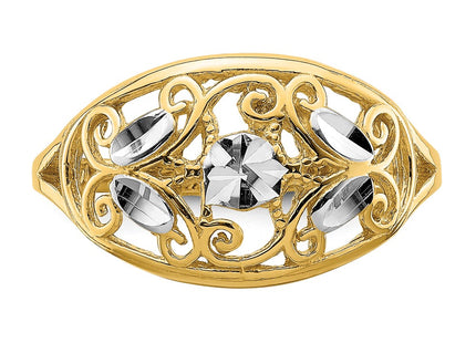 14k Yellow & Rhodium Rings Style R939 - Classique Jewelry Inc.