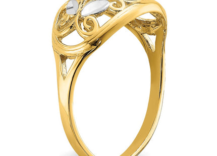 14k Yellow & Rhodium Rings Style R939 - Classique Jewelry Inc.