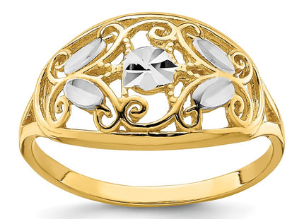 14k Yellow & Rhodium Rings Style R939 - Classique Jewelry Inc.