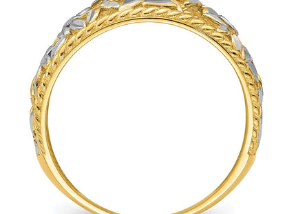 14k Yellow & Rhodium Rings Style R945 - Classique Jewelry Inc.