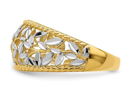 14k Yellow & Rhodium Rings Style R945 - Classique Jewelry Inc.