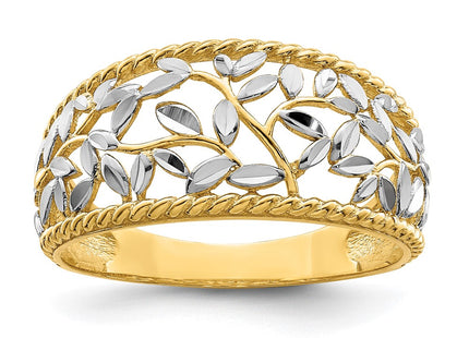 14k Yellow & Rhodium Rings Style R945 - Classique Jewelry Inc.