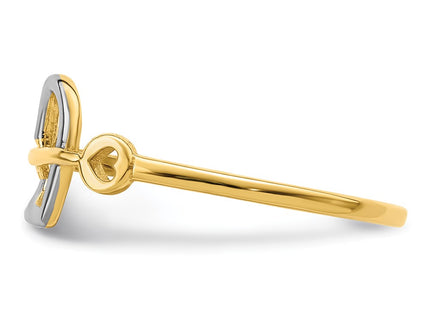 14k Yellow & Rhodium Rings Style R948 - Classique Jewelry Inc.