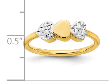 14k Yellow & Rhodium Rings Style R953 - Classique Jewelry Inc.