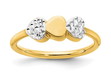 14k Yellow & Rhodium Rings Style R953 - Classique Jewelry Inc.