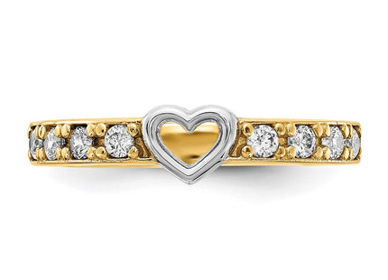 14k Yellow & Rhodium Rings Style R954 - Classique Jewelry Inc.