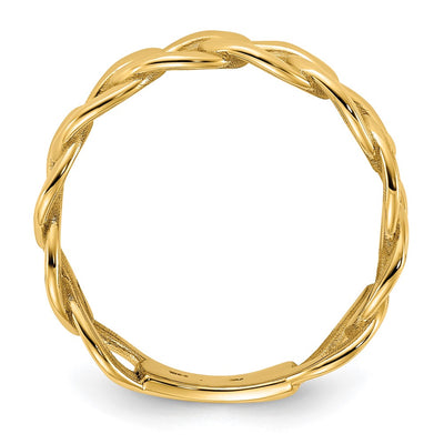 14K Yellow Gold Polished Men's Curb Link Ring Size 10