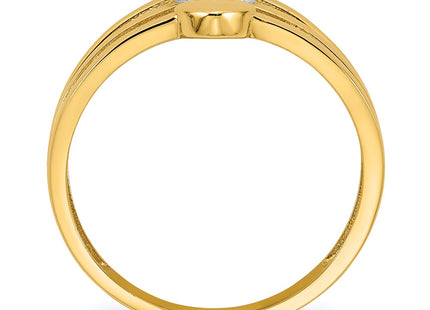 14k Yellow & Rhodium Rings Style R974 - Classique Jewelry Inc.