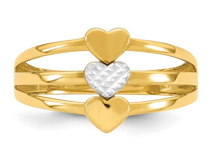 14k Yellow & Rhodium Rings Style R974 - Classique Jewelry Inc.