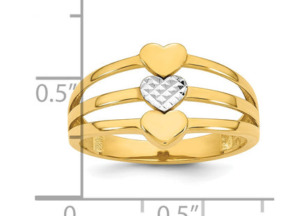 14k Yellow & Rhodium Rings Style R974 - Classique Jewelry Inc.