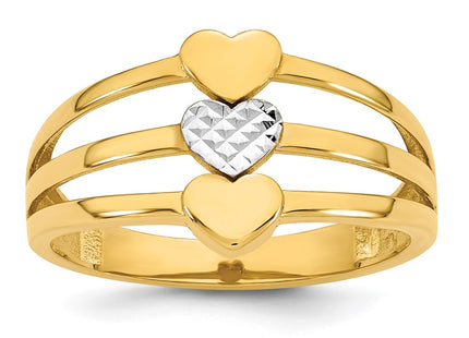 14k Yellow & Rhodium Rings Style R974 - Classique Jewelry Inc.