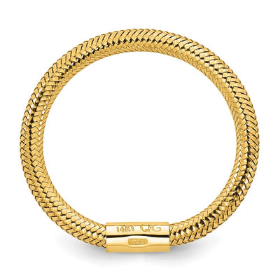14K Polished Mesh Stretch Ring