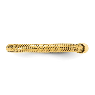14K Polished Mesh Stretch Ring