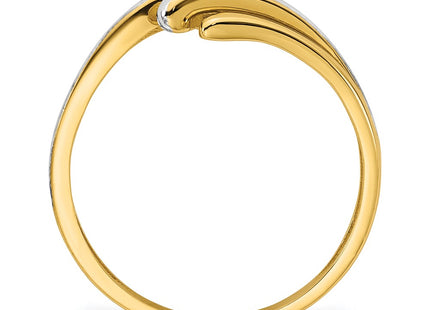 14k Yellow & Rhodium Rings Style R978 - Classique Jewelry Inc.
