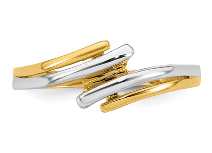 14k Yellow & Rhodium Rings Style R978 - Classique Jewelry Inc.