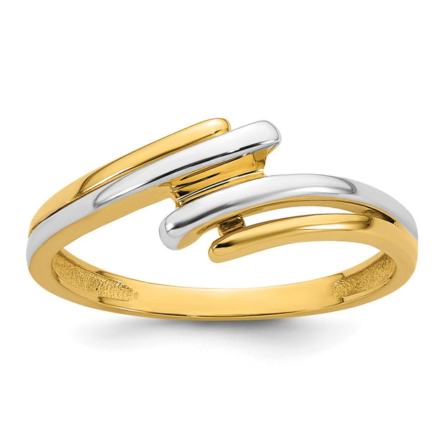 14k Yellow & Rhodium Rings Style R978 - Classique Jewelry Inc.