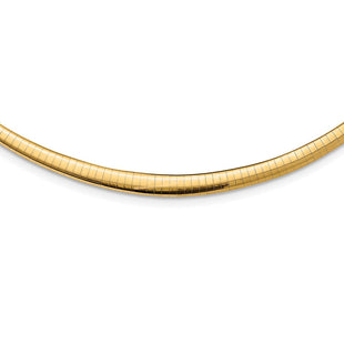 14k with White Rhodium 3.00- Graduated Reversible Omega Necklace (Style RDG6-18)